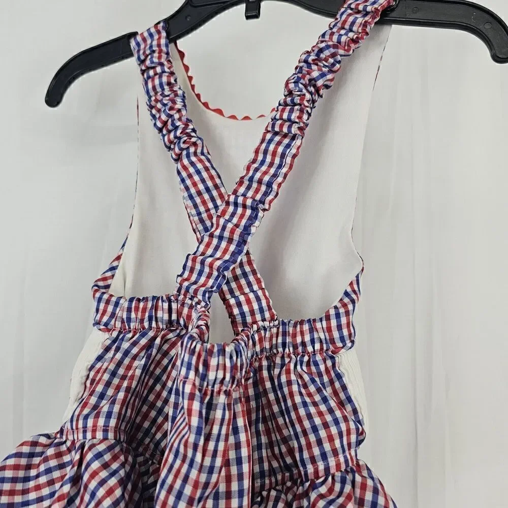 Stitches Of Faith Red White Blue Anchor Smocked Toddler Girl Size 3T Swimsuit